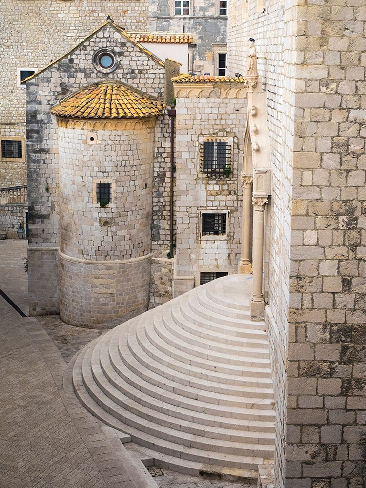 Croatia-Dubrovnik. Stairs of Dominican Monastery in old town Dubrovnik.